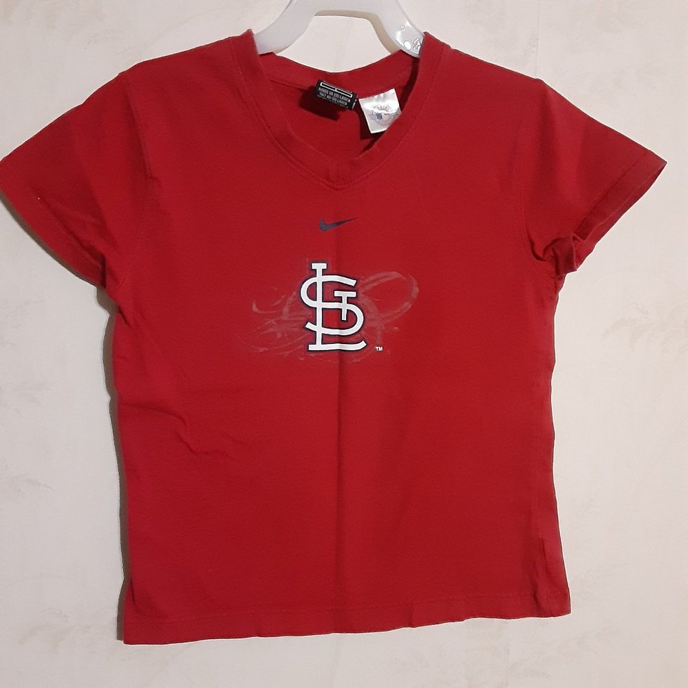 Nike MLB Girls V Neck St. Louis Cardinals SS T Shirt in Size L